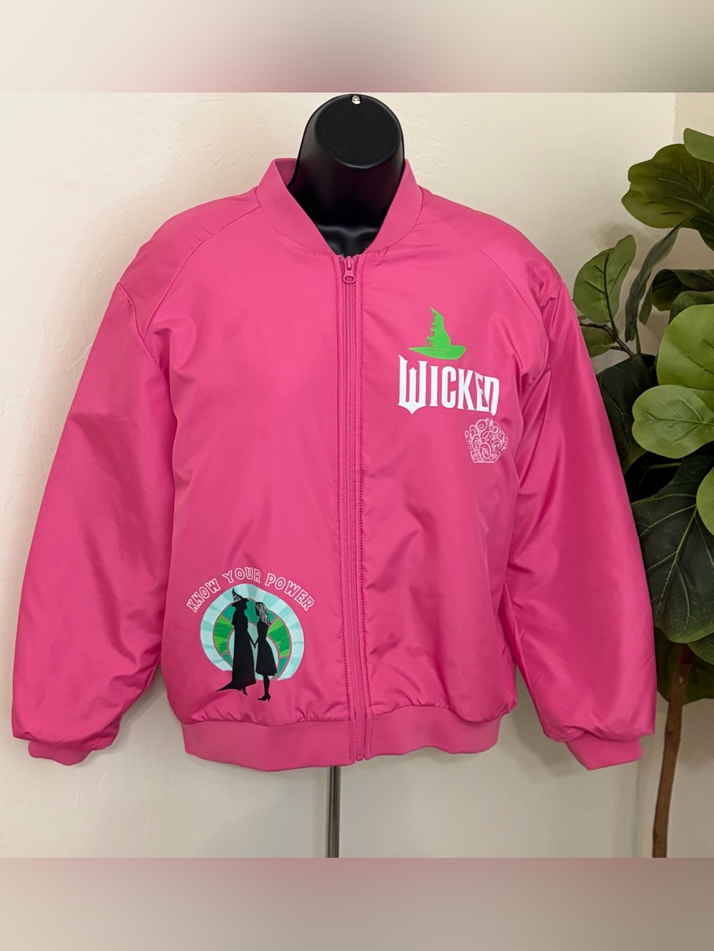 Girls' Pink Wicked Graphic Bomber Jacket